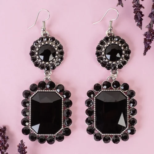 1380 crystal earrings black