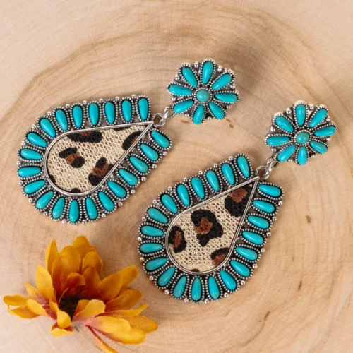 93476 Squash blossom earring brown(leopard)