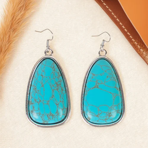93605 western drop earring turquoise