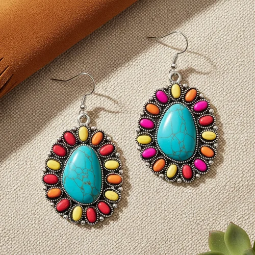 93619 Squash blossom earring multi