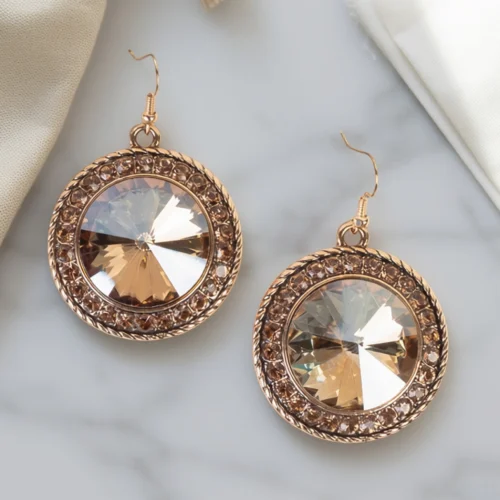 93626 crystal earrings gold