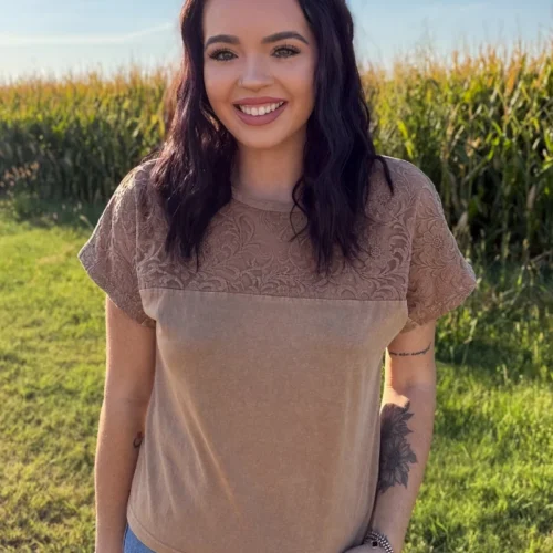 Out West Tooled Top-Camel