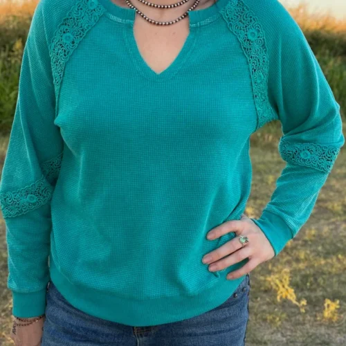 Cowgirl Chic Top - Turquoise